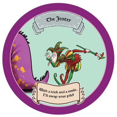 Using his mischievous and trickers, this character will allow you to swap your kingdom (pile of cards) for someone else's. 